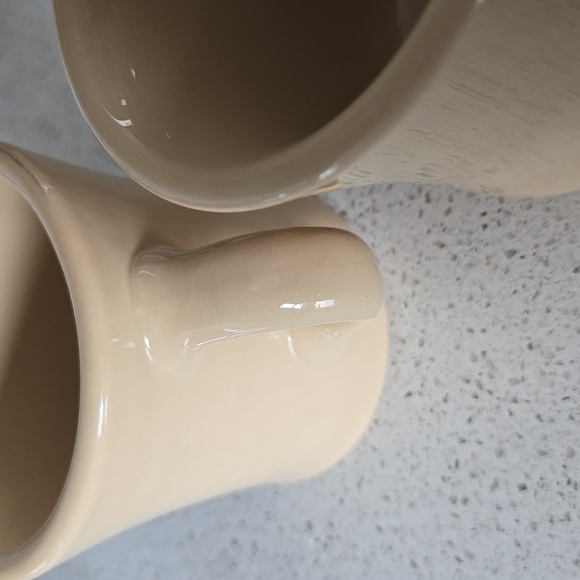 Incaware Cream Ceramic Coffee Mugs Set, Vintage, Modern Contemporary Chic - Picture 5 of 6